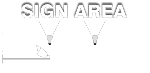 Picture showing Externally Illuminated Sign Using Flood Lighting Picture showing Externally Illuminated Sign Using Flood Lighting