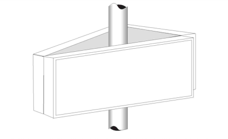 Picture showing multi-faced sign Picture showing multi-faced sign