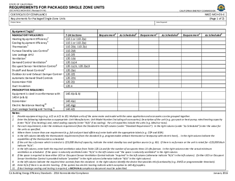 Energy Code Ace - 2016-NRCC-MCH-05-E : Prescriptive Requirements Single ...