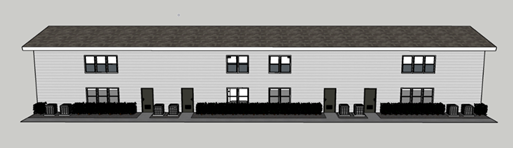 Figure 54: Garden Style Multifamily Case Study: North (Rear) Elevation Showing Outdoor Condensers