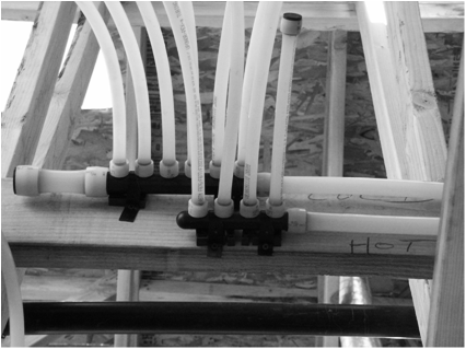 Figure 11 70: Mini-manifold Configuration. Picture shows branch lines connected to a manifold system for water distribution.