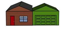 Graphic of Accessory Dwelling Unit, Converting existing unconditioned space, attached to existing home